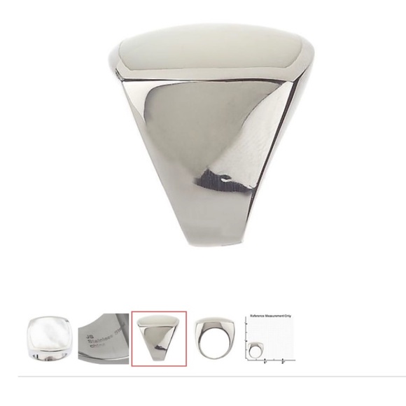 Stainless Steel Bold Square White Mother-of-Pearl Ring/Size 7/NEW! - Picture 5 of 6